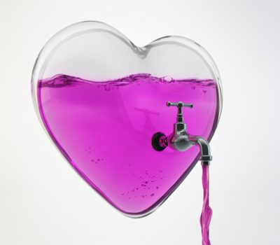 End of Love Concept 3d Illustration, A Glass Heart inside love j