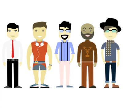 Types of Men, different characters, set collection, vector illustration