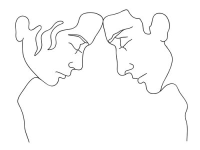 silhouettes of man and woman