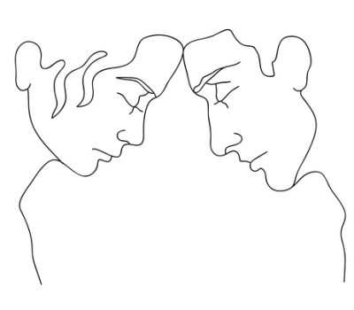 silhouettes of man and woman