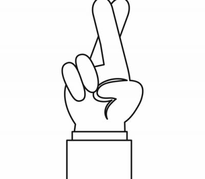 Fingers crossed icon, outline style
