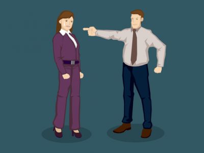 Woman Employee Reprimanded by Boss Vector Illustration