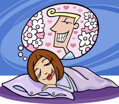 funny woman dreaming about man